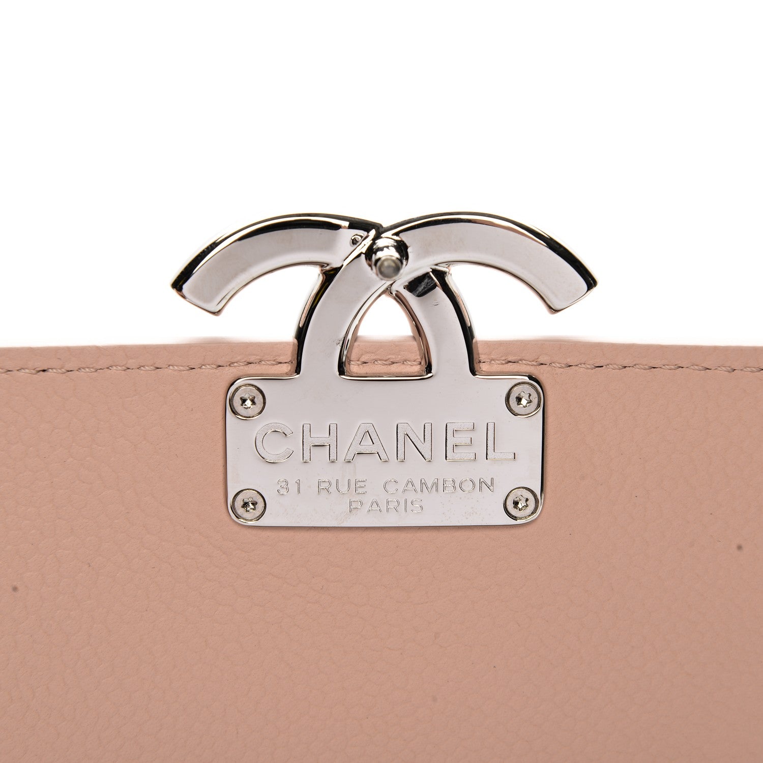 Chanel Grained Calfskin Quilted Large CC Box Flap Light Pink 8 of 8
