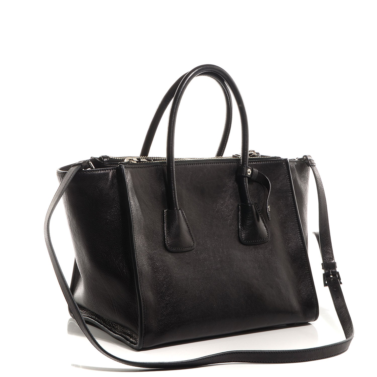 Prada Glace Calf Twin Pocket Tote Nero Black 3 of 13