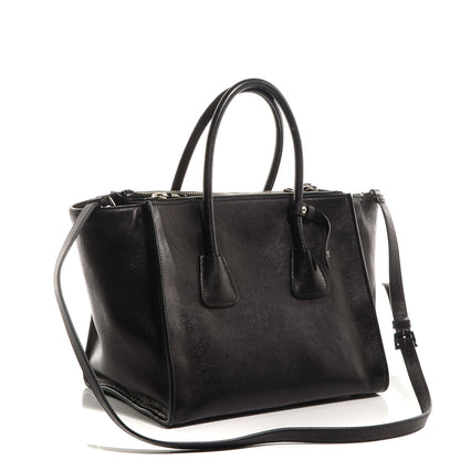 Prada Glace Calf Twin Pocket Tote Nero Black 3 of 13