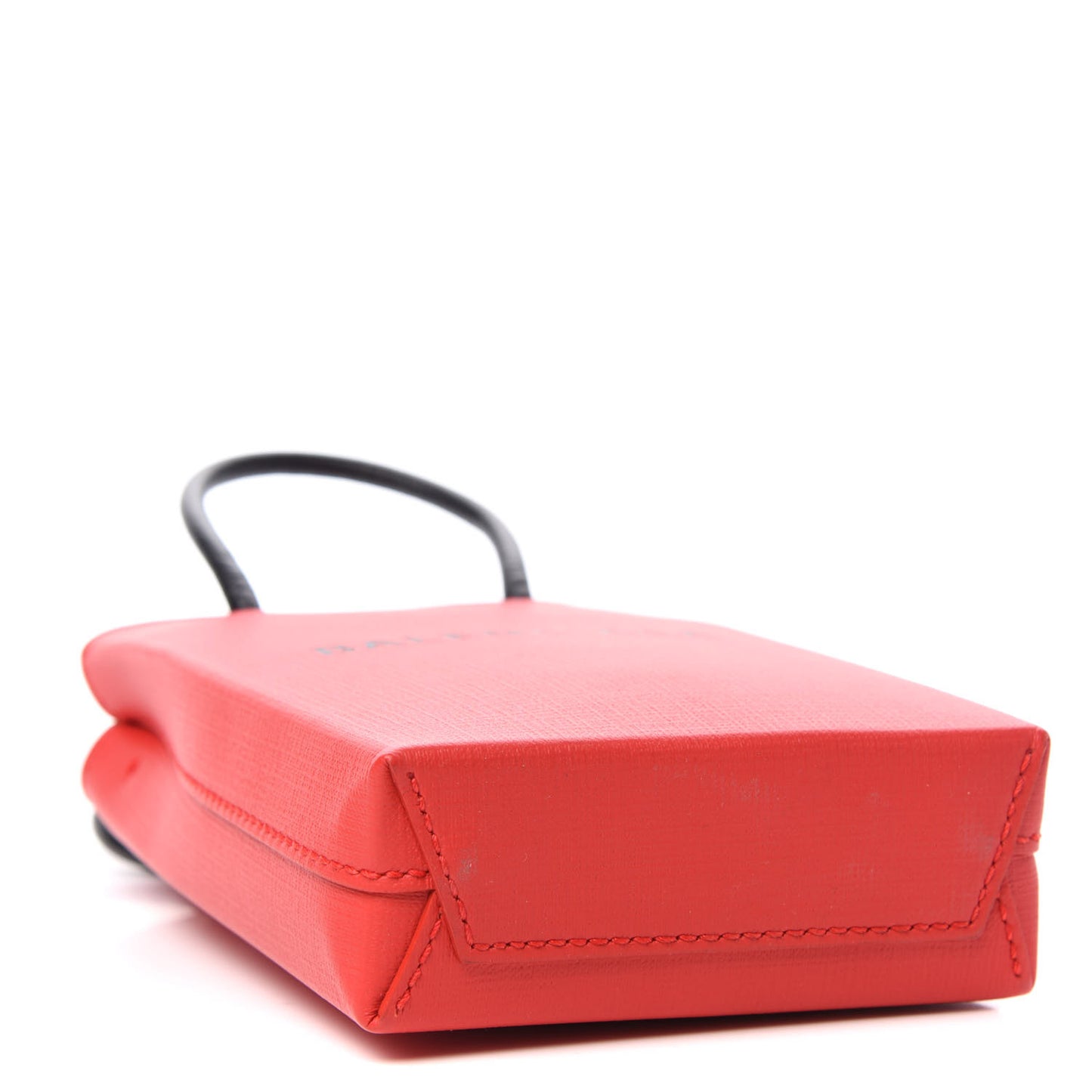 Squared Calfskin Logo Shopping Phone Holder Bag Red