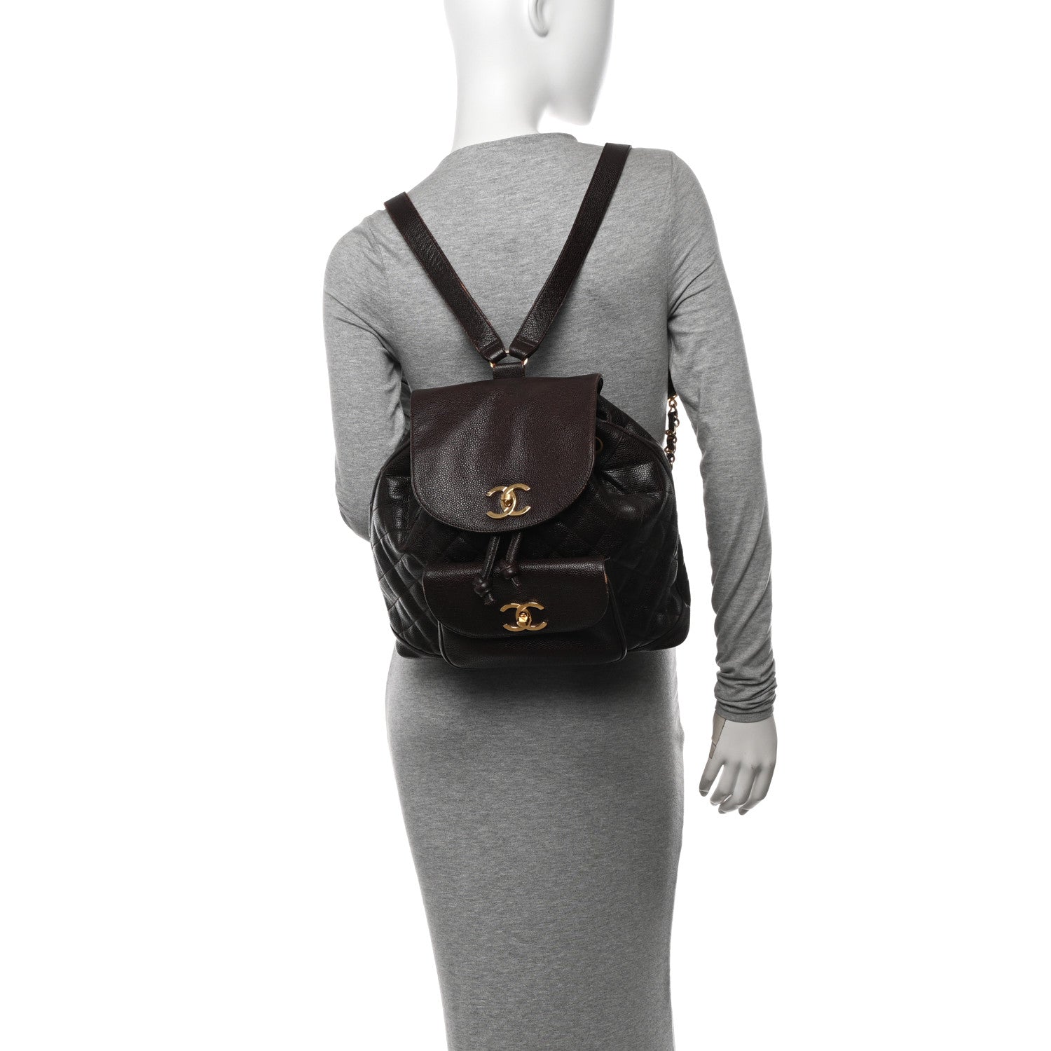Chanel Caviar Quilted CC Backpack Brown 2 of 14