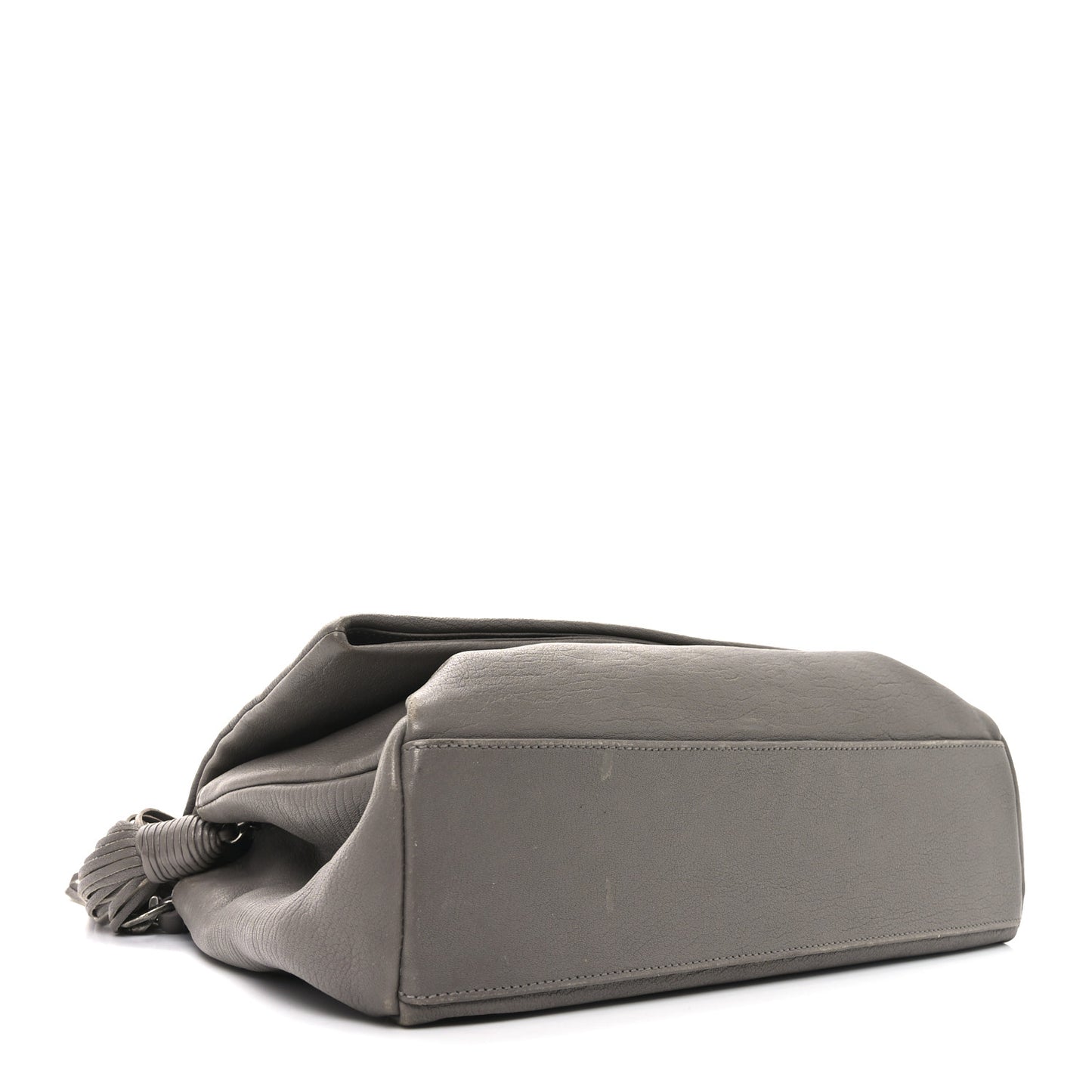 Sheepskin Medium West Hollywood Monogram Fold-Over Bag Grey