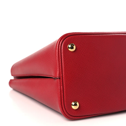 Prada Saffiano Cuir Medium Panier Bucket Bag Fuoco Black 7 of 8