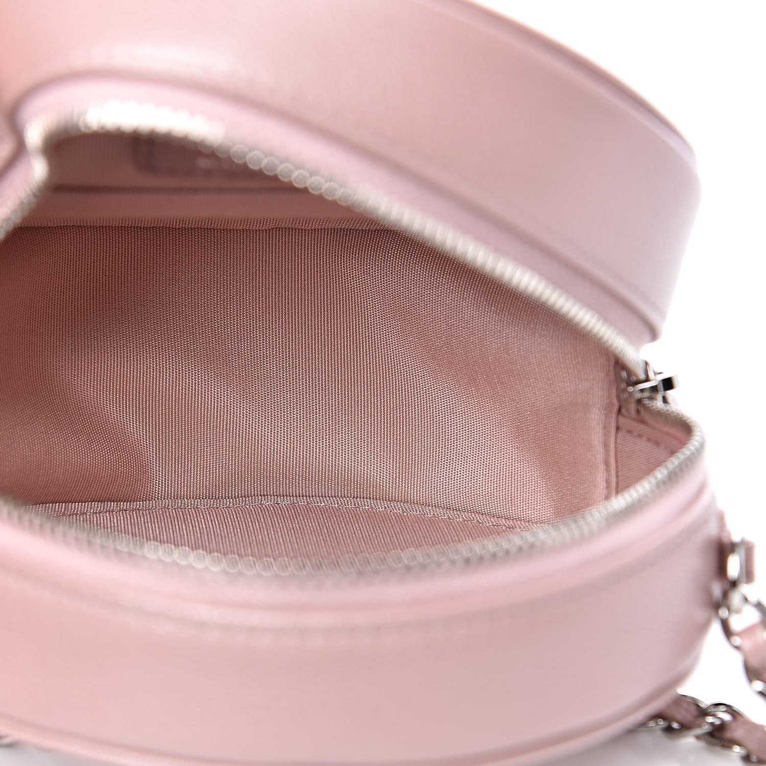 Chanel Goatskin Camellia Quilted Round Clutch With Chain Light Pink 5 of 10