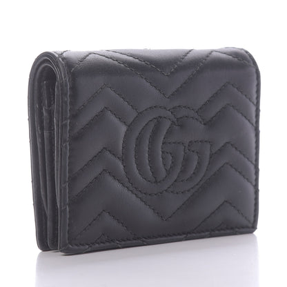 Gucci Calfskin Matelasse GG Marmont Card Case Wallet Black 3 of 11