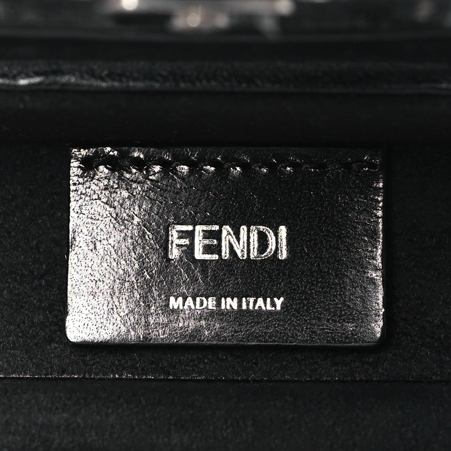 Recycled Fabric Jacquard Vitello Astro FF 1974 Mini Baguette Trunk Asfalto Black
