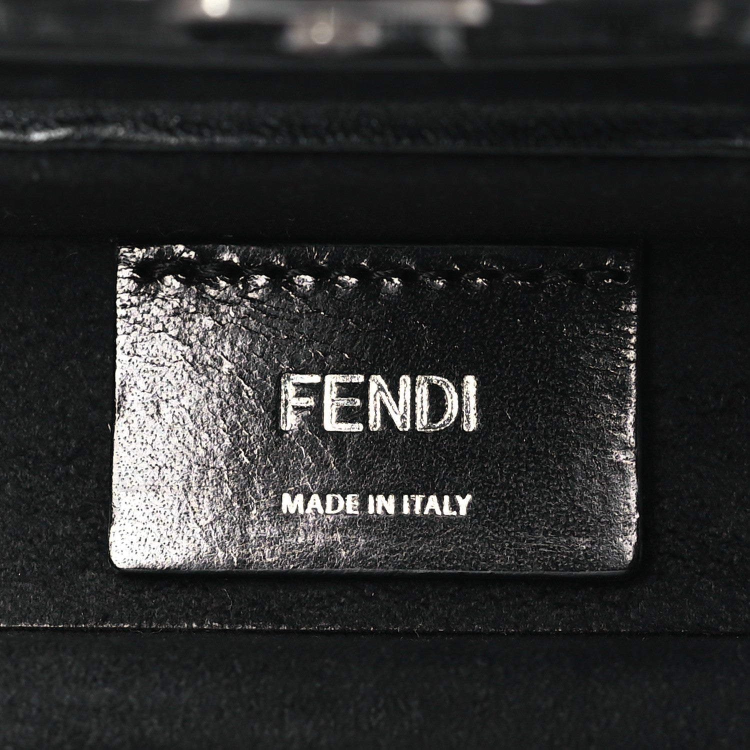 Fendi Recycled Fabric Jacquard Vitello Astro FF 1974 Mini Baguette Trunk Asfalto Black 6 of 9