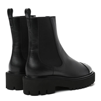 Chanel Crumpled Calfskin Patent Cap Toe Short Boots 39 Black 4 of 8