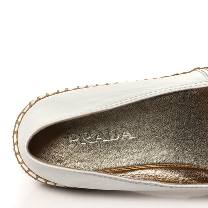 Prada Nappa Logo Cap Toe 20mm Espadrilles 38.5 White 7 of 8