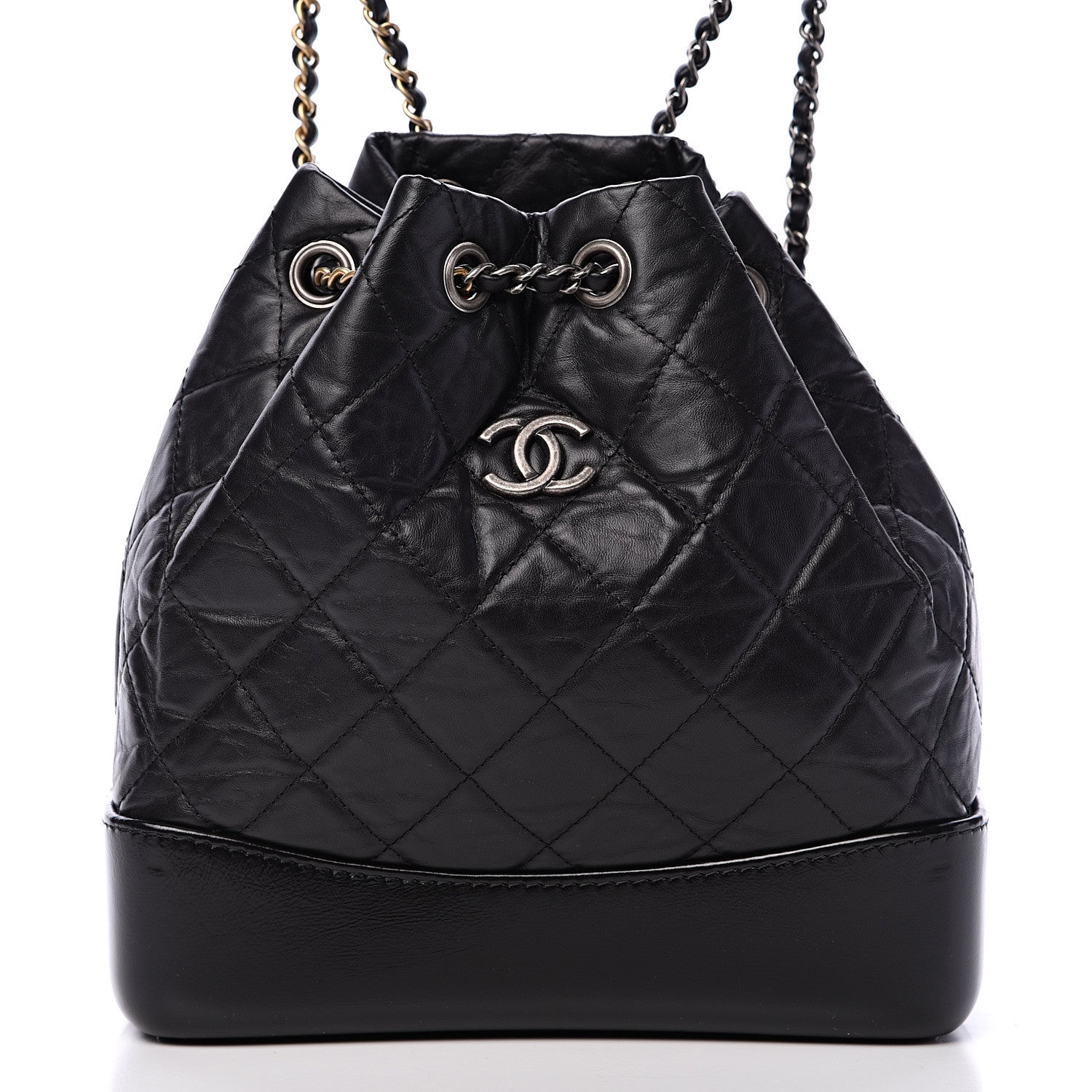 Chanel Aged Calfskin Quilted Small Gabrielle Backpack Black 7 of 9