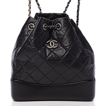 Chanel Aged Calfskin Quilted Small Gabrielle Backpack Black 7 of 9