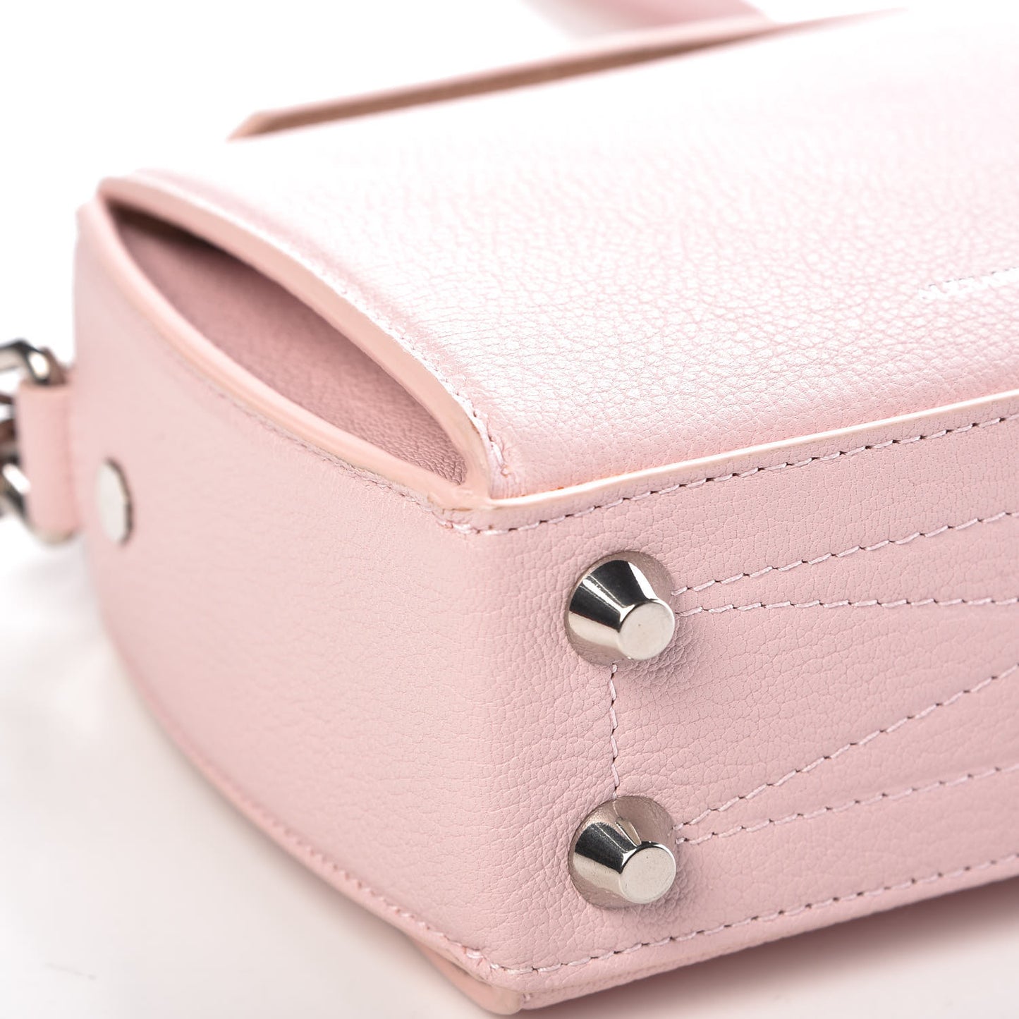 Calfskin Box Shoulder Bag 16 Baby Pink