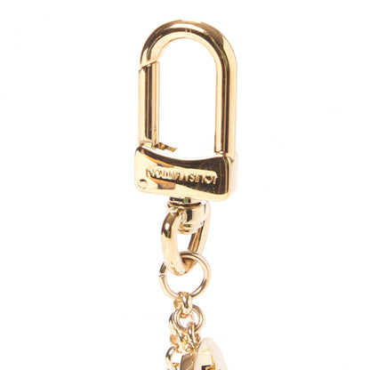 Louis Vuitton Brass Enamel Fleur De Monogram Bag Charm Chain Gold 5 of 5