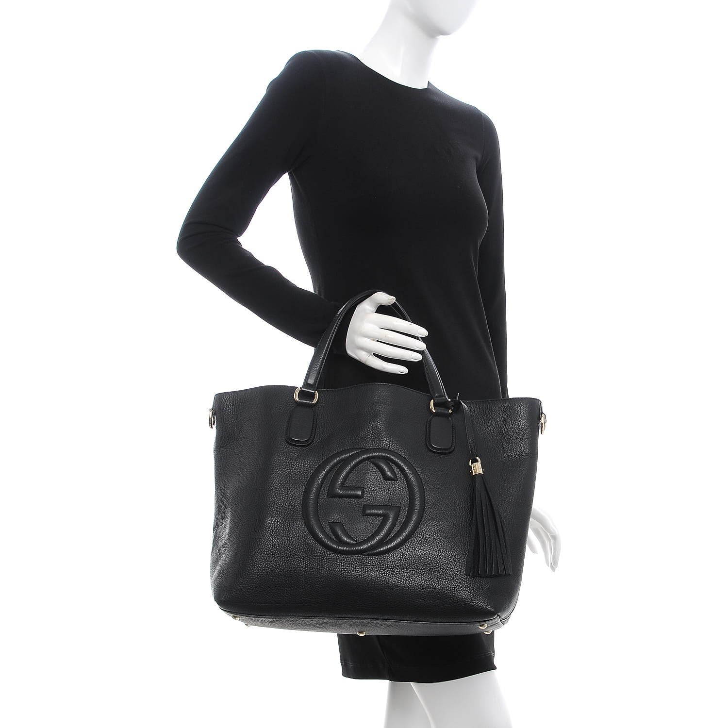 Gucci Cellarius Calfskin Large Soho Working Tote Black 2 of 10