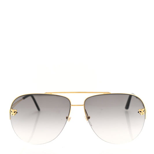 Panthere De Cartier Aviator Sunglasses Gold