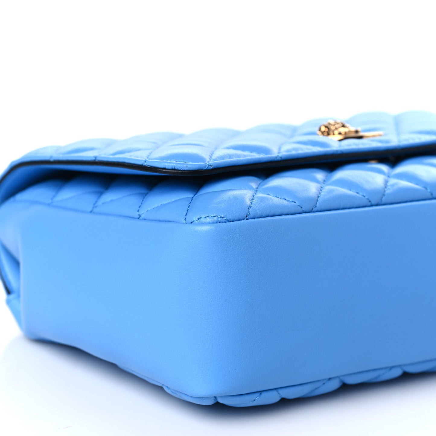 Nappa Quilted Medusa Chain Crossbody Blue