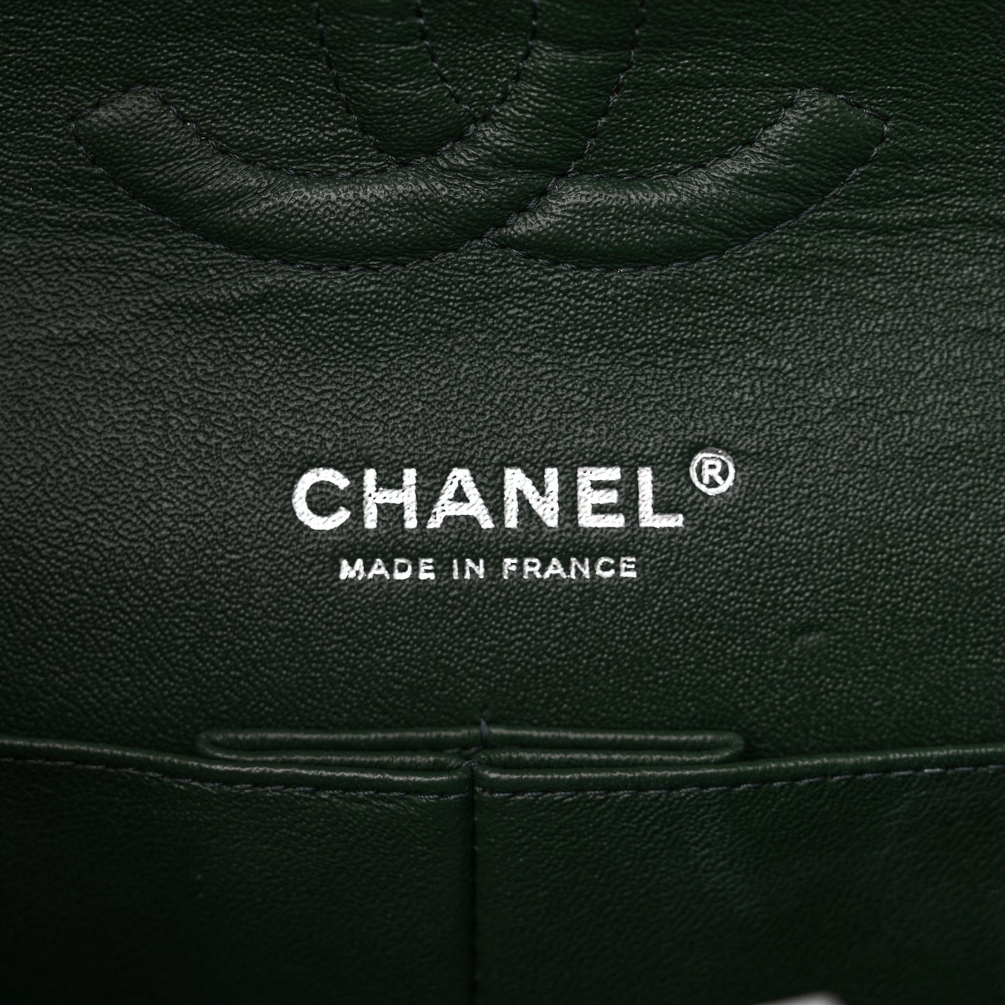 Lambskin Quilted Medium Double Flap Green