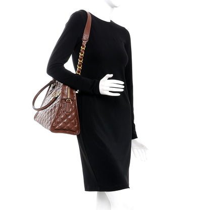 Marc Jacobs Lacquered Goatskin Quilting Class Satchel Cognac 2 of 9