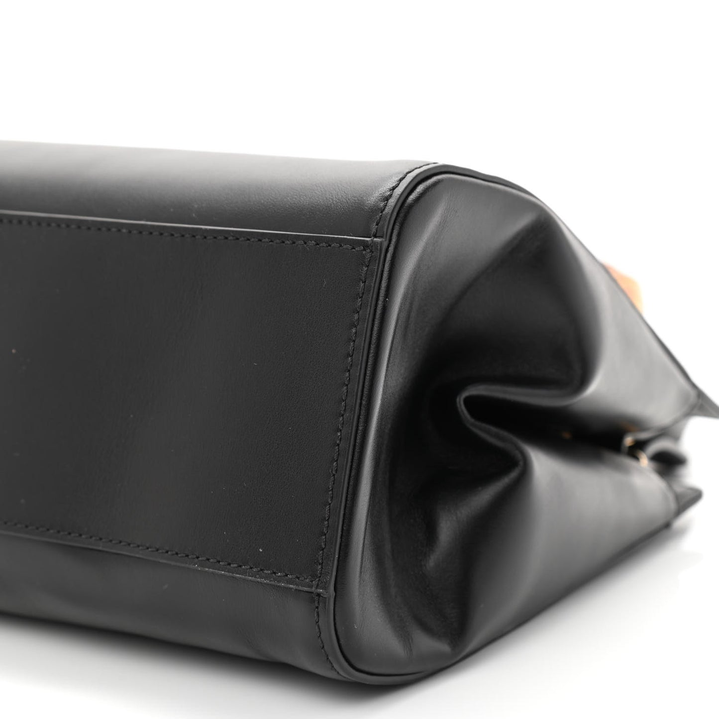 Nappa Bamboo Small Nymphaea Top Handle Bag Black
