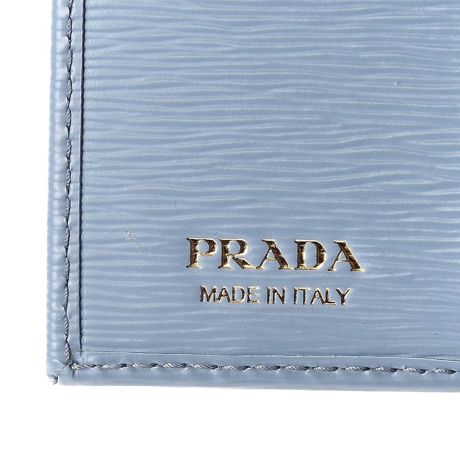 Prada Vitello Move Bi-Color Tri-Fold Compact Wallet Astrale Bluette 6 of 7