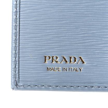 Prada Vitello Move Bi-Color Tri-Fold Compact Wallet Astrale Bluette 6 of 7