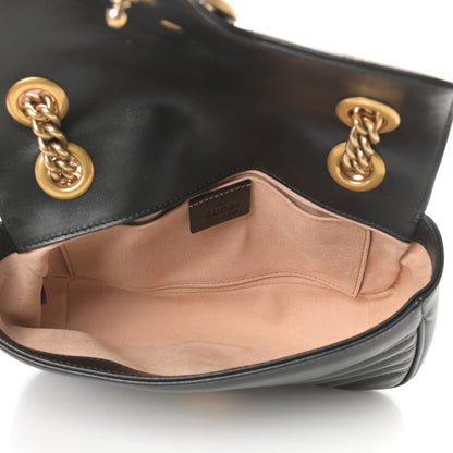 Gucci Calfskin Matelasse Mini GG Marmont Shoulder Bag Black 5 of 11