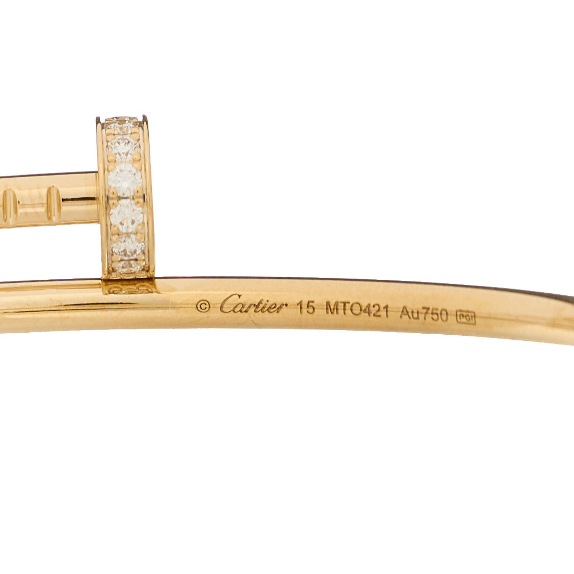18K Yellow Gold Diamond Small Juste Un Clou Bracelet 15