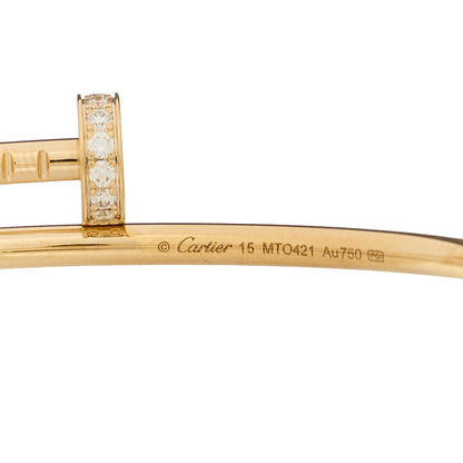 Cartier 18K Yellow Gold Diamond Small Juste Un Clou Bracelet 15 3 of 4