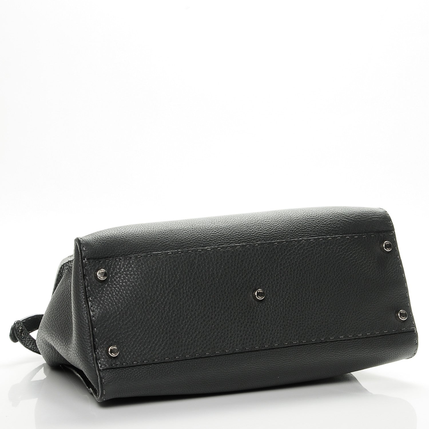 Fendi Cuoio Romano Selleria Bi-Color Large Peekaboo Iconic Satchel Asfalto Latte 4 of 6