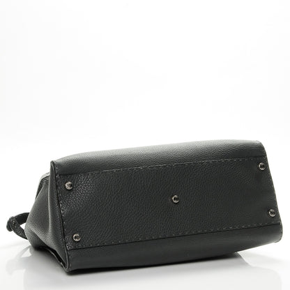 Fendi Cuoio Romano Selleria Bi-Color Large Peekaboo Iconic Satchel Asfalto Latte 4 of 6