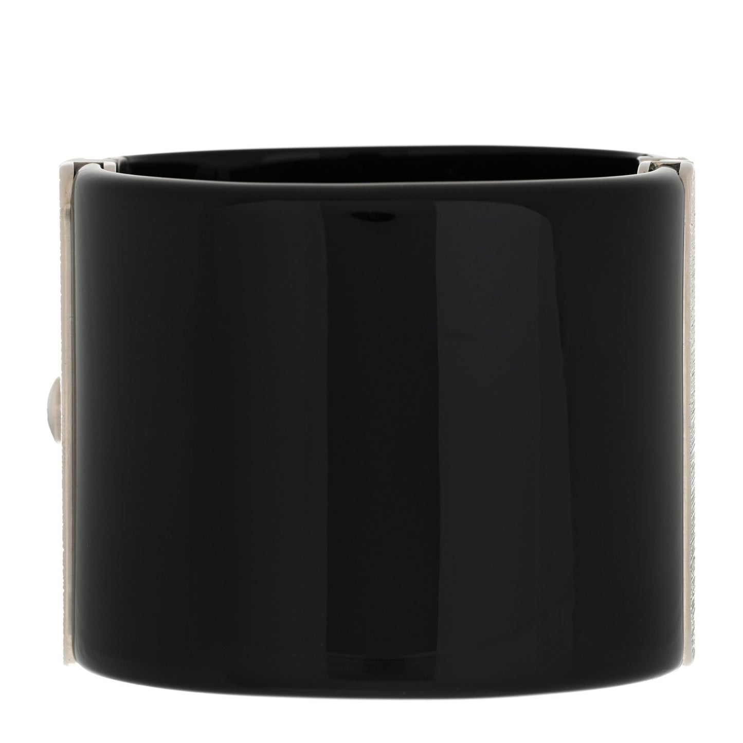 Resin Baguette Crystal Dubai CC Cuff Bracelet Black Silver