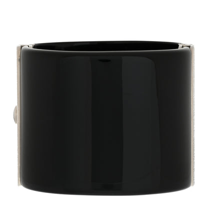 Chanel Resin Baguette Crystal Dubai CC Cuff Bracelet Black Silver 3 of 6