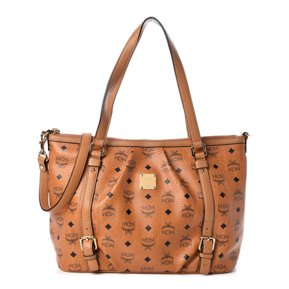 MCM Visetos Medium Essentials Shopper Tote Cognac 1 of 9