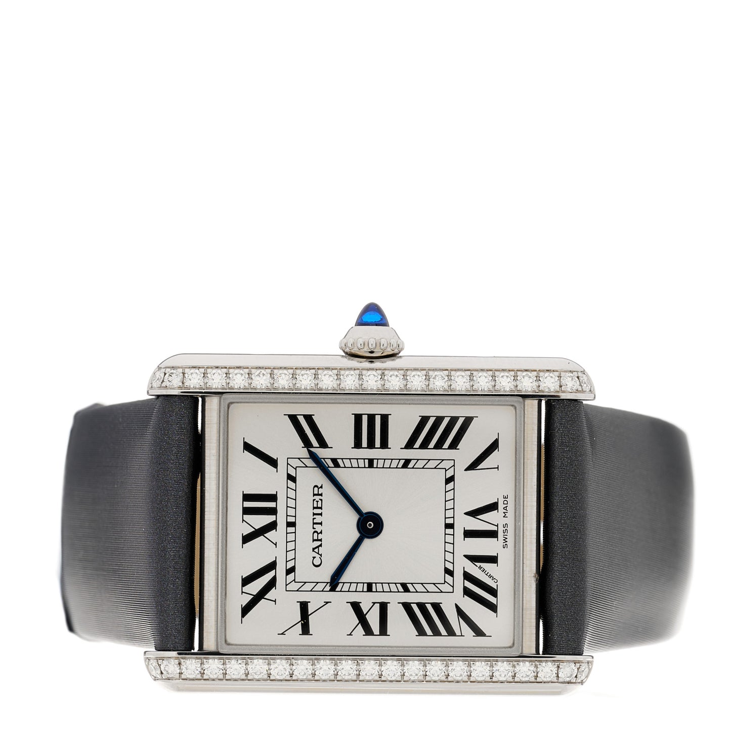 Stainless Steel Satin Diamond 25mm Must de Cartier Tank Quartz Watch