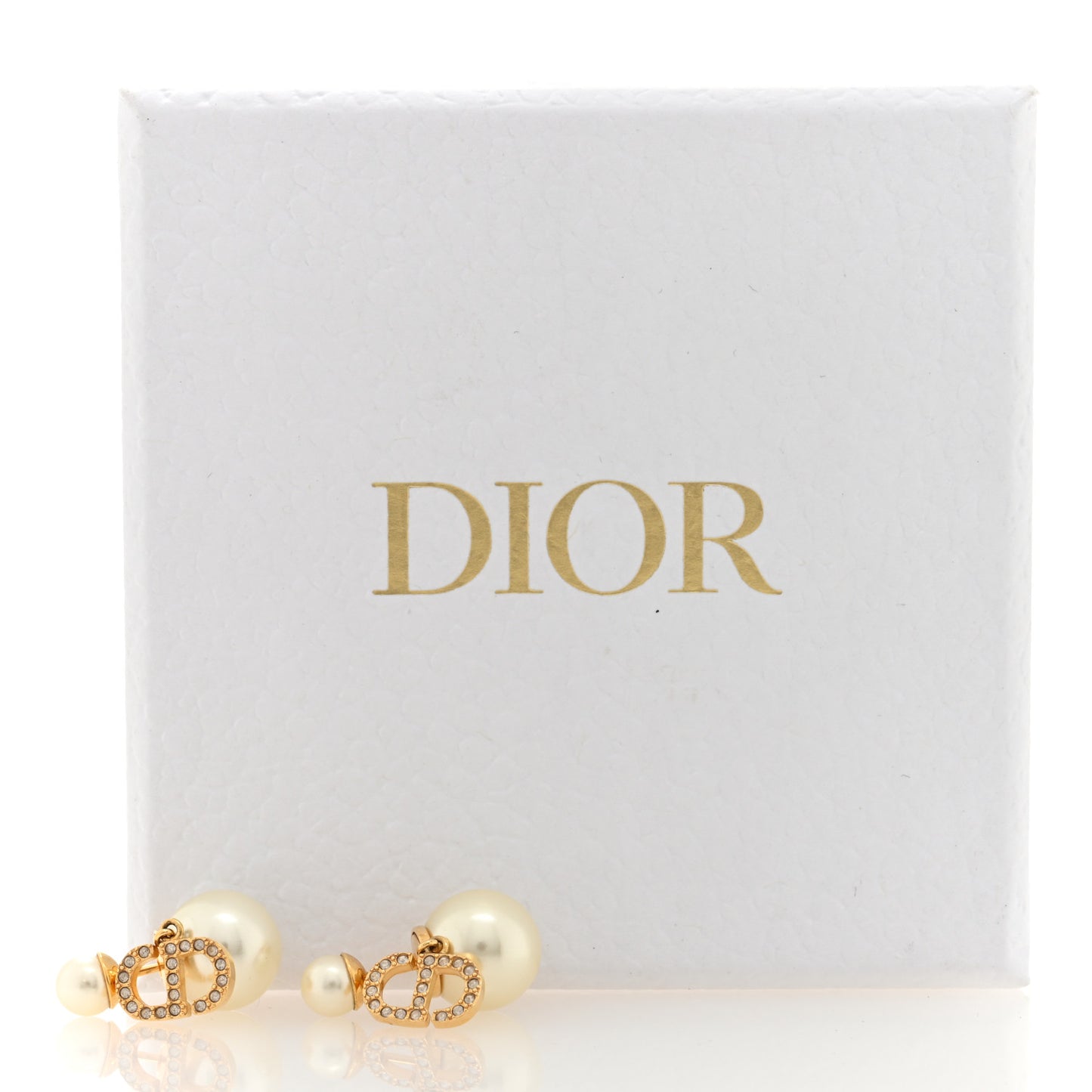 Pearl Crystal Tribal CD Drop Earrings Gold