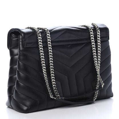 Saint Laurent Calfskin Y Quilted Monogram Medium Loulou Chain Satchel Black 2 of 4