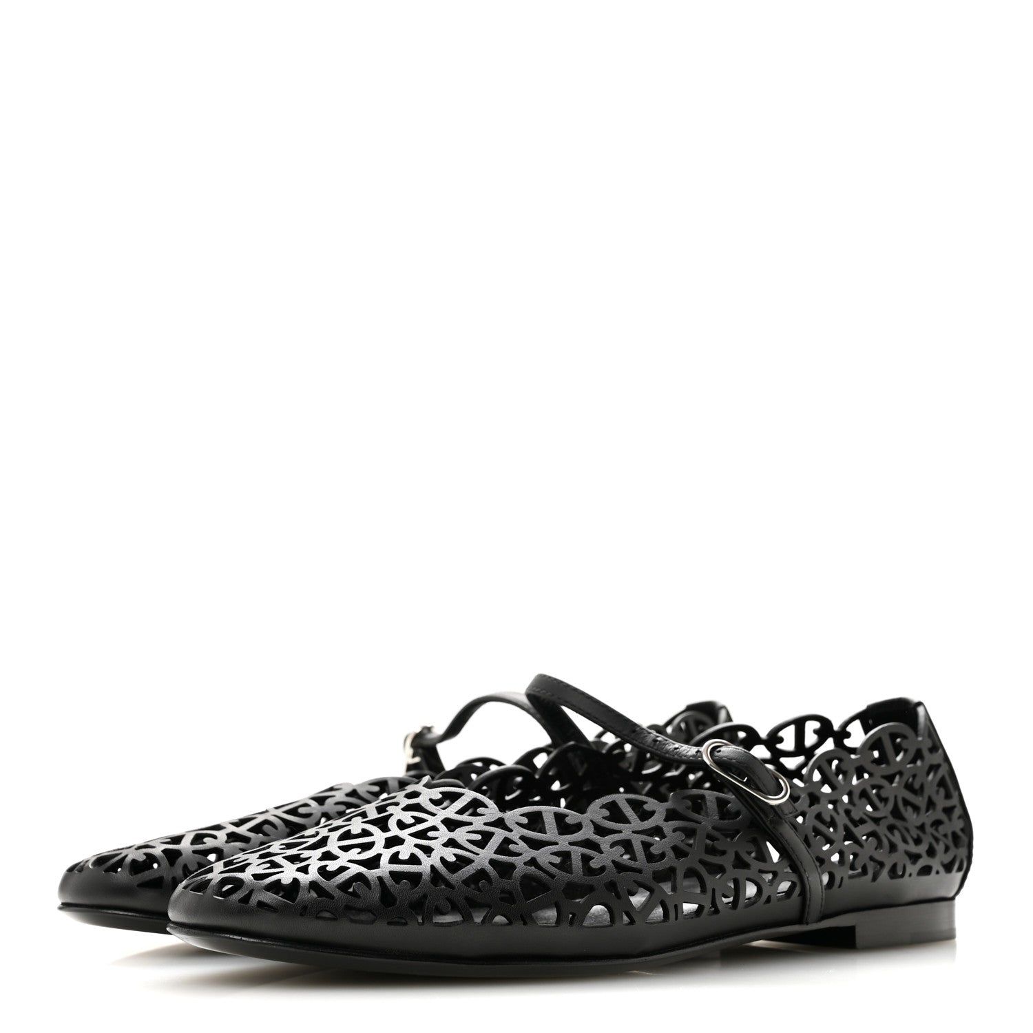 Hermes Calfskin Chaine d'Ancre Meli Ballet Flats 38 Black 4 of 9