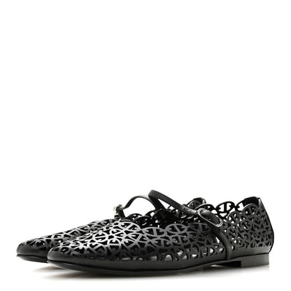 Hermes Calfskin Chaine d'Ancre Meli Ballet Flats 38 Black 4 of 9