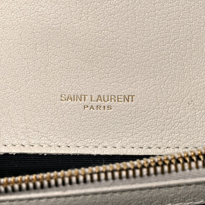 Saint Laurent Sheepskin Matelasse Chevron Monogram Medium College Bag Crema Soft 6 of 22