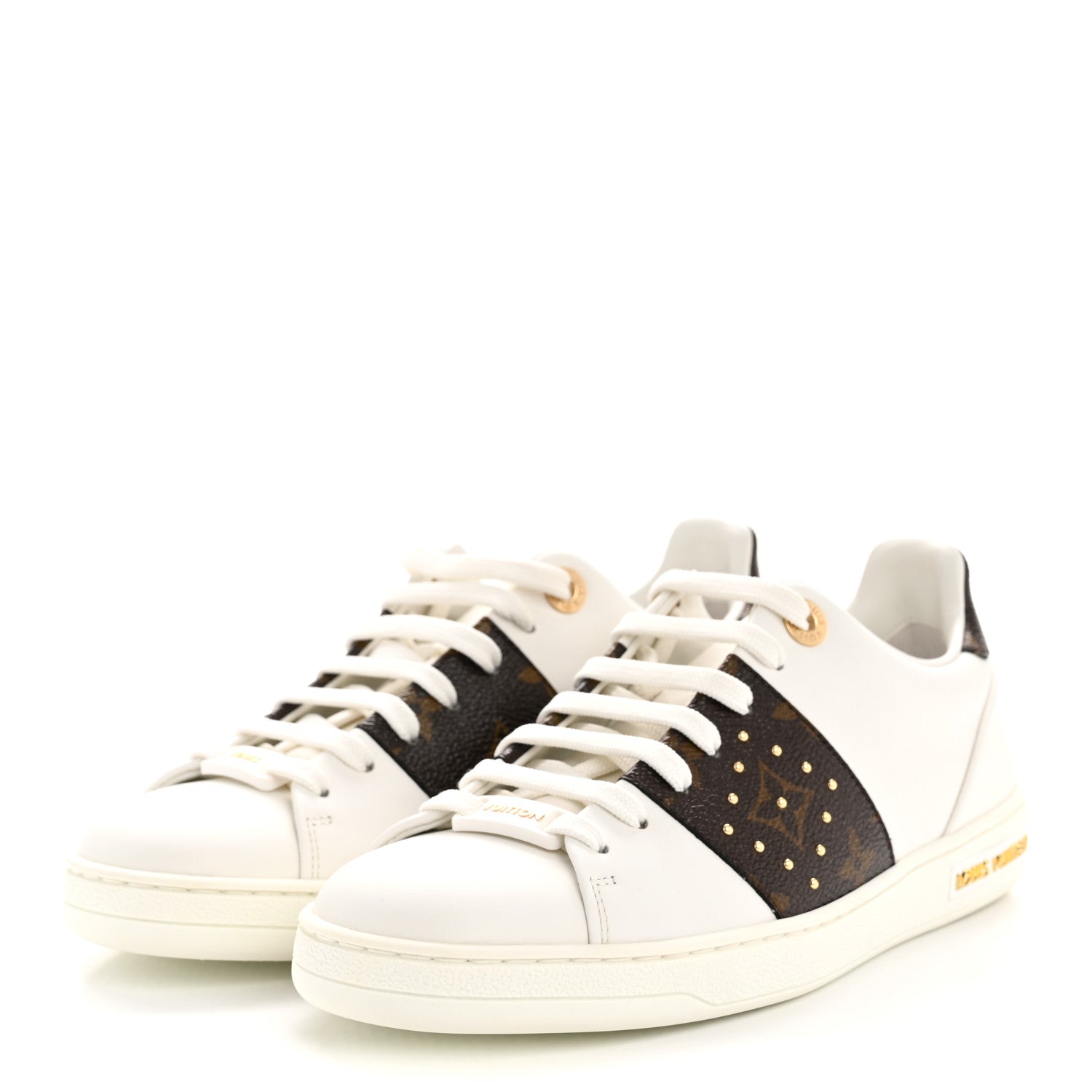Louis Vuitton Calfskin Monogram Studded Frontrow Sneaker 36 4 of 9