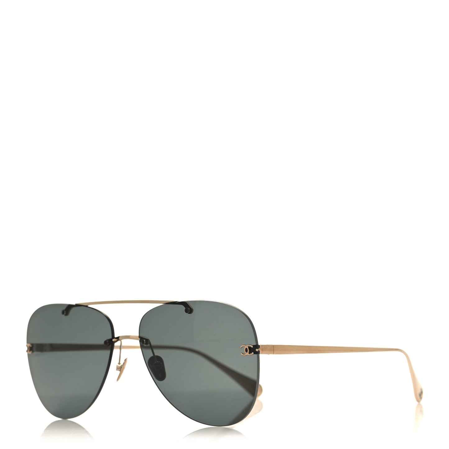 Titanium CC Pilot Aviator Sunglasses 4285-T Black Gold