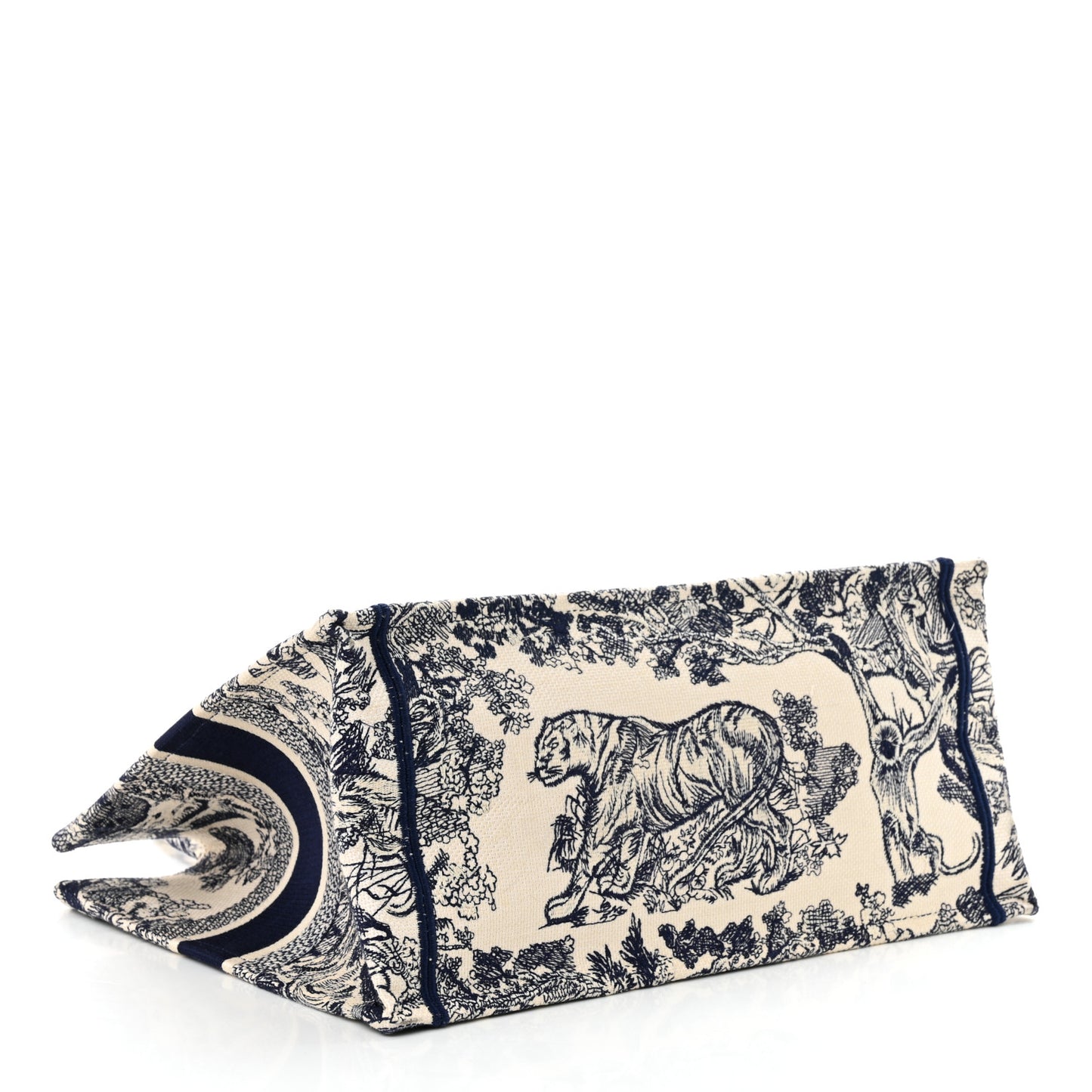 Canvas Embroidered Medium Dioriviera Toile De Jouy Book Tote Blue