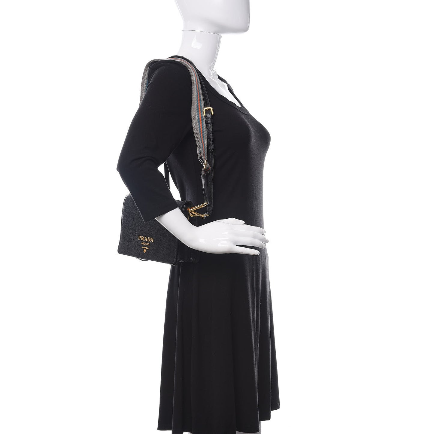 Vitello Daino Flap Crossbody Black