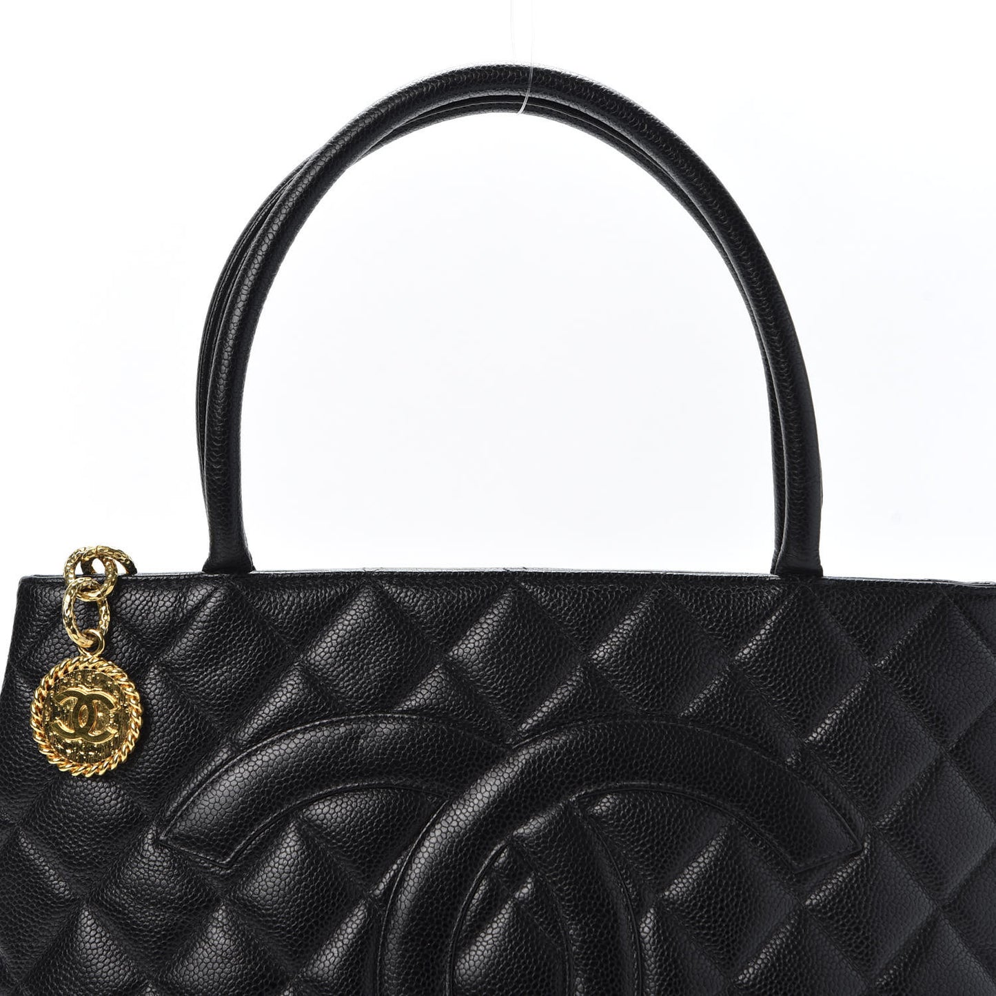 Caviar Quilted Medallion Tote Black