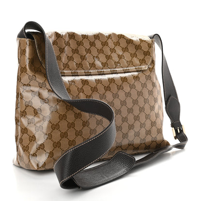 Gucci Crystal Monogram Flap Messenger Bag Beige Ebony 3 of 9