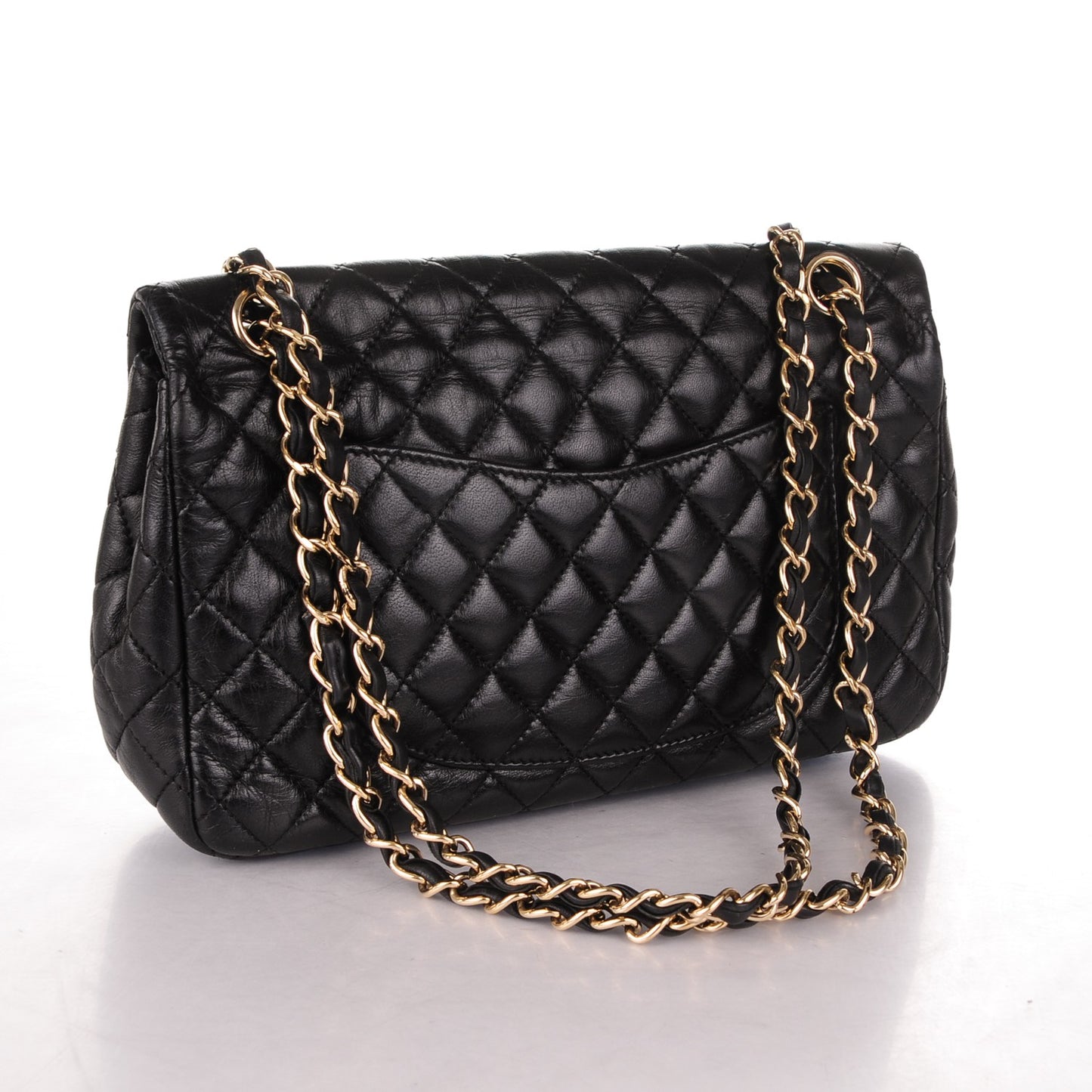 Lambskin Quilted Medium Single Flap Black