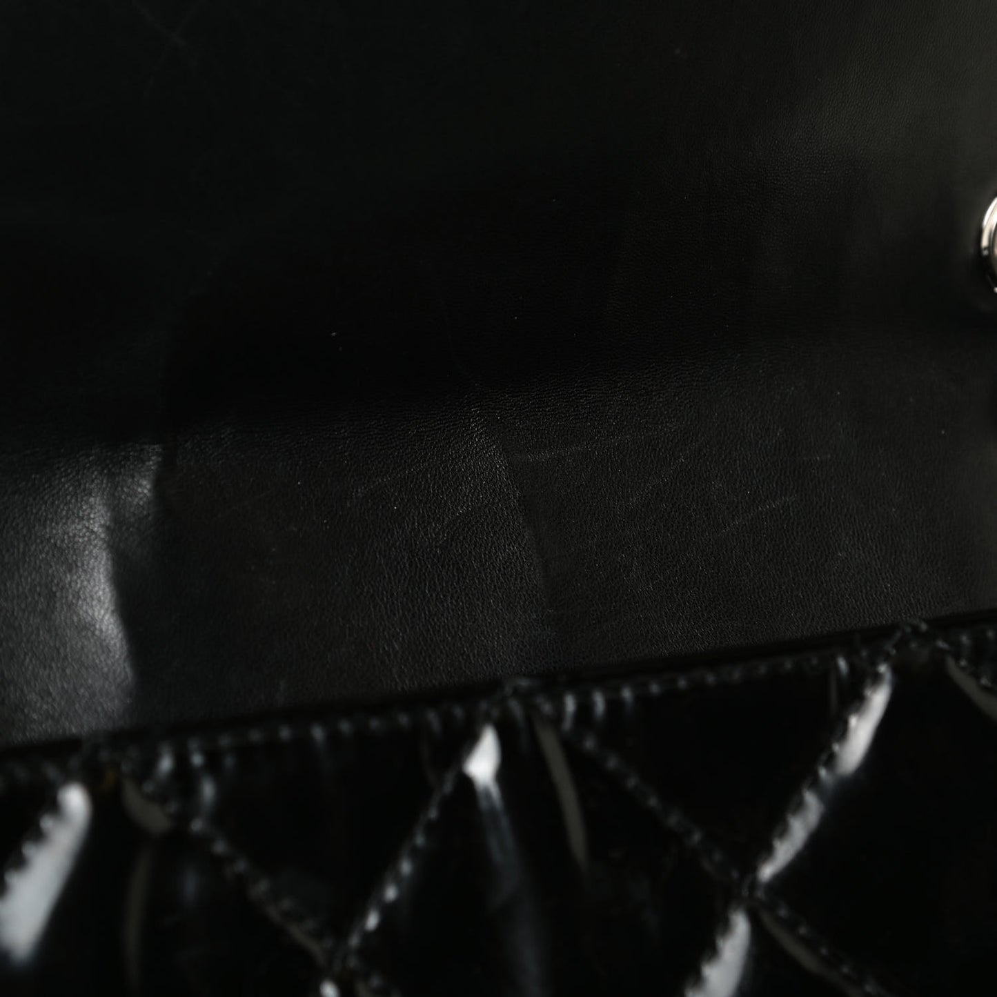 Vinyl Quilted In the Business Flap Bag Black