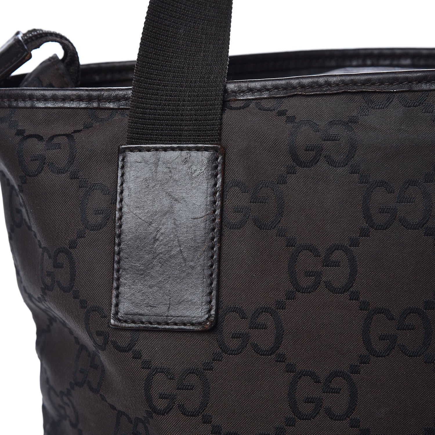 Gucci Nylon Monogram Tote Brown 10 of 17