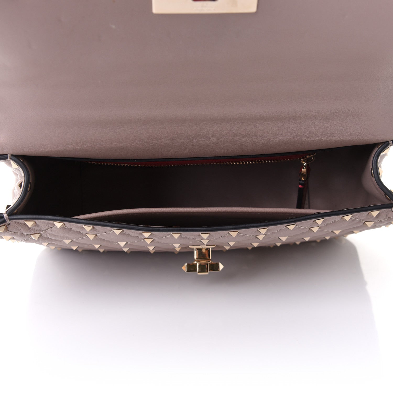 Valentino Garavani Lambskin Medium Rockstud Spike Shoulder Bag Poudre 5 of 11