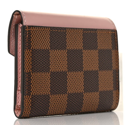 Louis Vuitton Damier Ebene Zoe Wallet Rose Ballerine 3 of 9